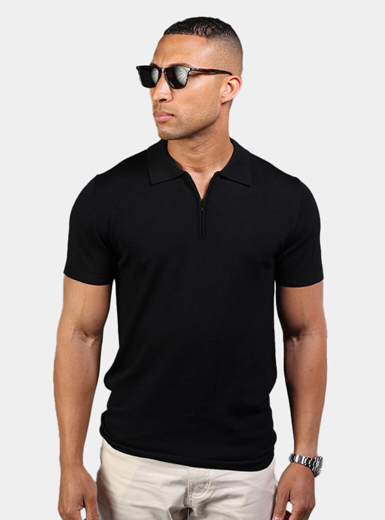 Black t shirts 2024 with collars for mens