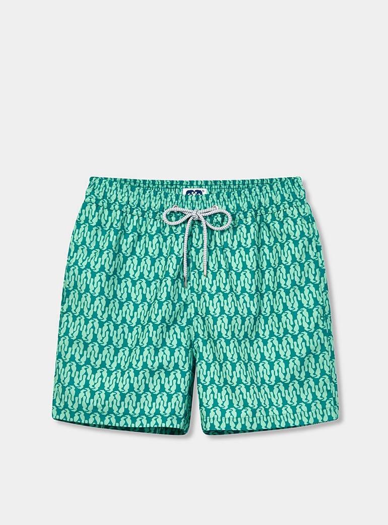 GAILAN Men Printed Cattleya with Beach Shorts Side Pockets Swimshort
