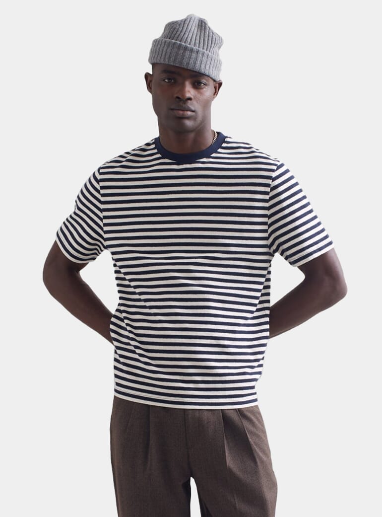 Tan striped tshirt