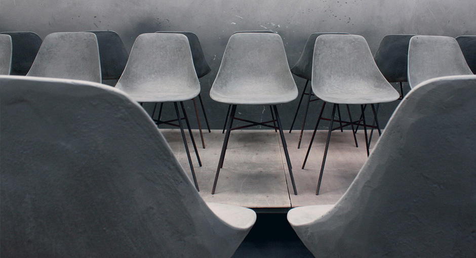 Concrete Shell Chair by HLB Studios