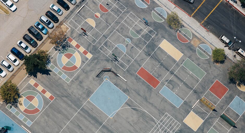 Karl Hab Takes To The Sky To Capture LA’s Sports Courts