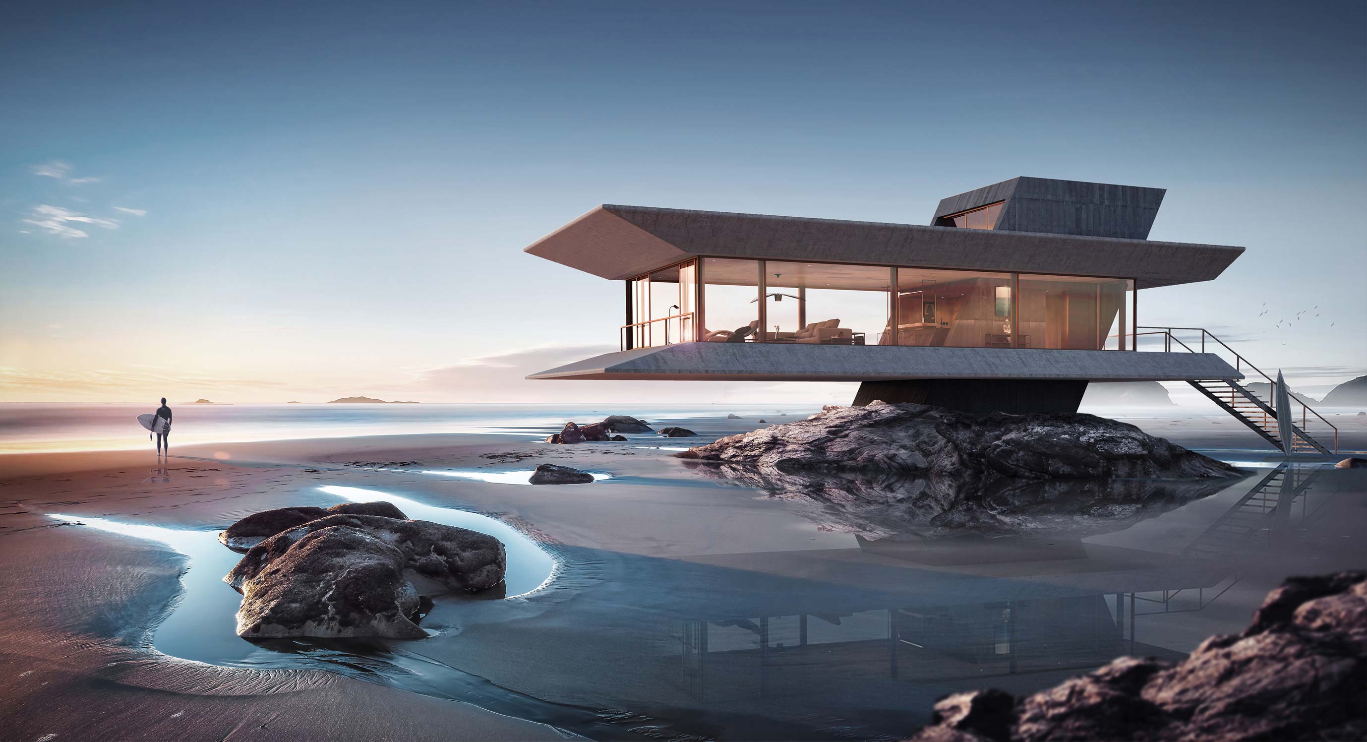 Monolit Beach House Is a Futuristic Coastal Getaway