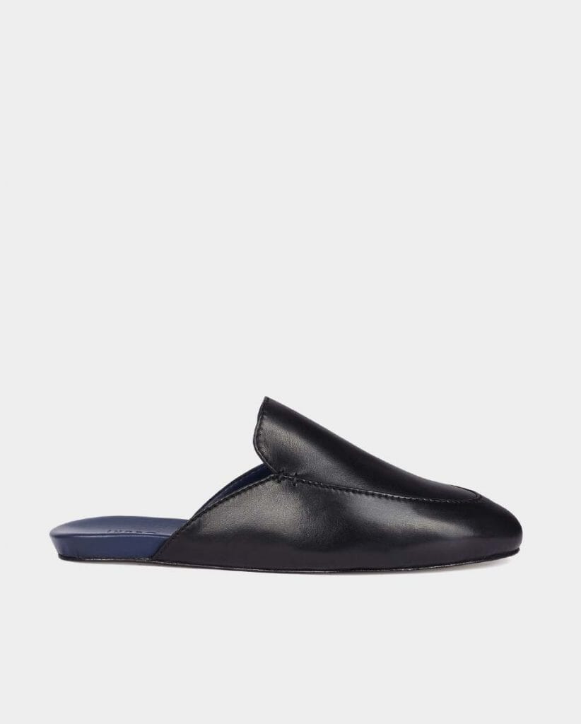 Leather discount mule slippers