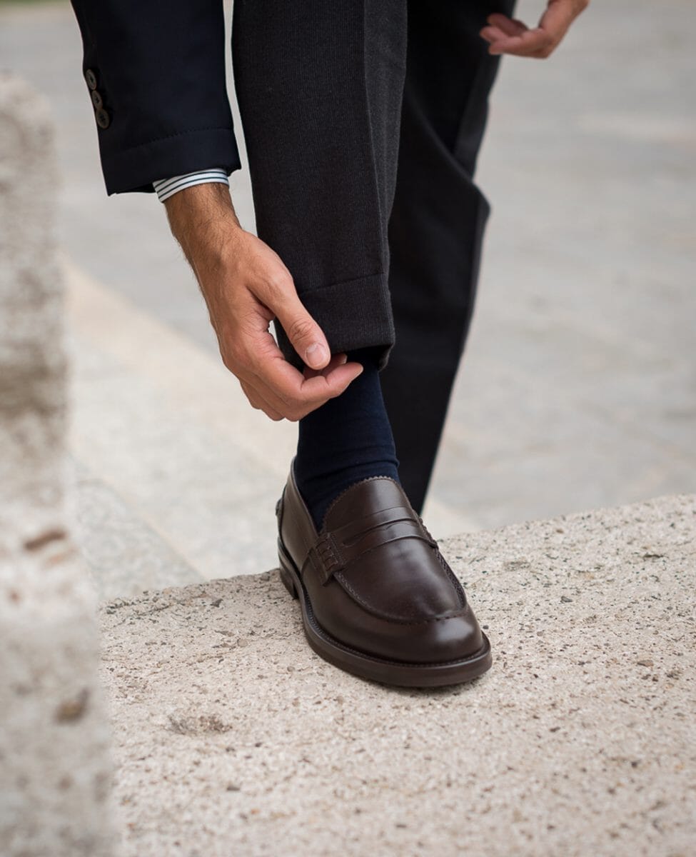 Outfit with loafers on sale men