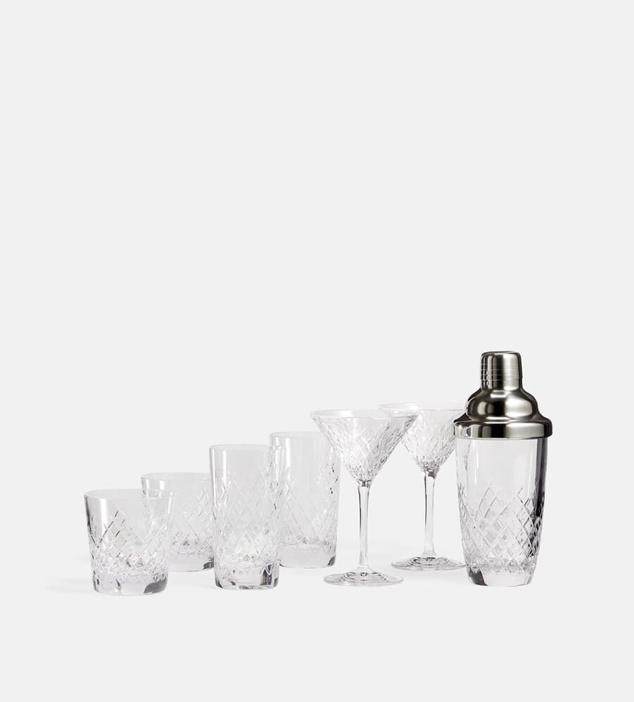 SOHO HOME Barwell cut crystal and silver-plated martini shaker