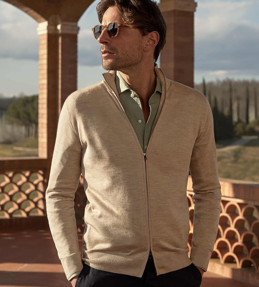 Men's Silk Cashmere Extrafine Cardigan Vest