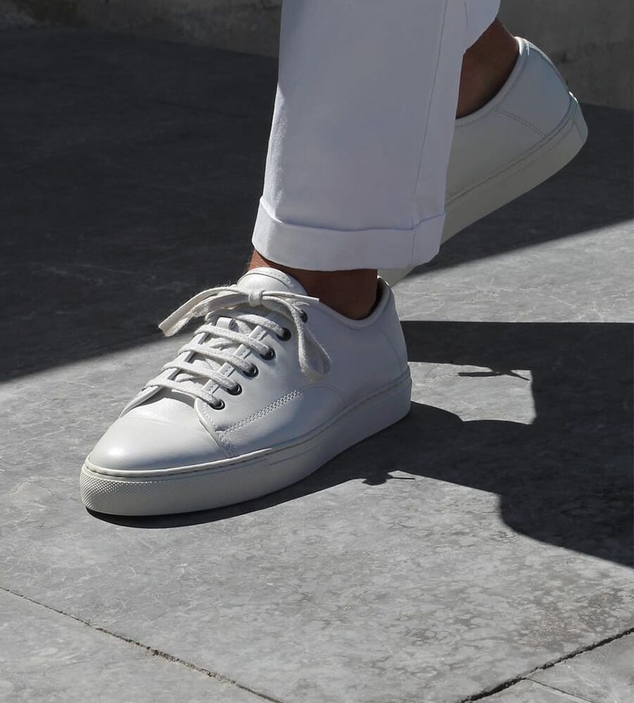 White Aurélien minimalist trainers