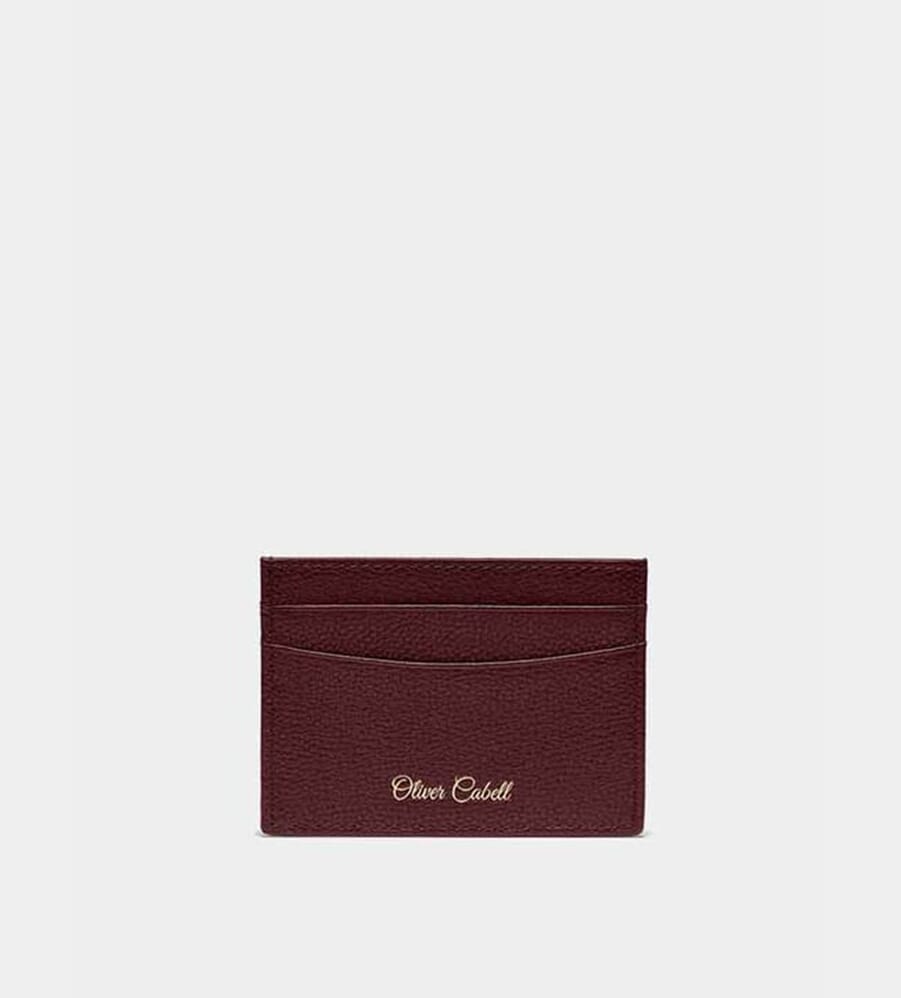 Minimalist Burgundy Oliver Cabell Leather Cardholder Wallet