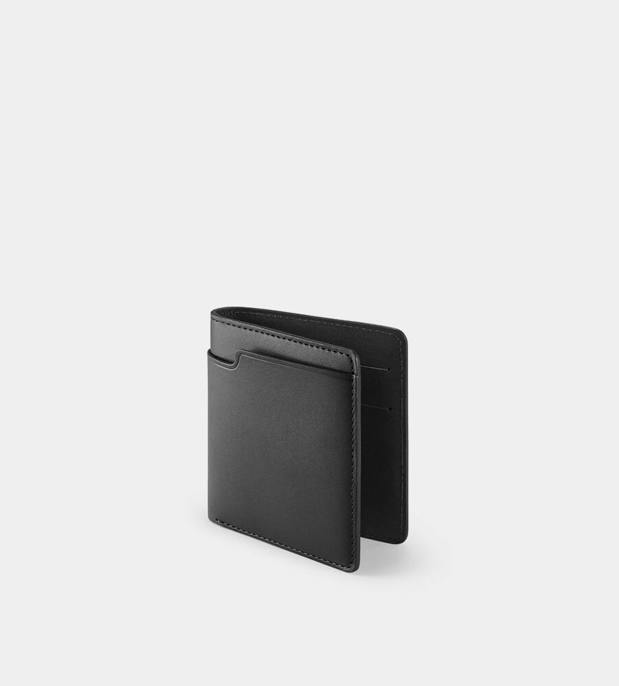 Minimalist Black Card Friedrik Walden Vertical Bi-fold Wallet