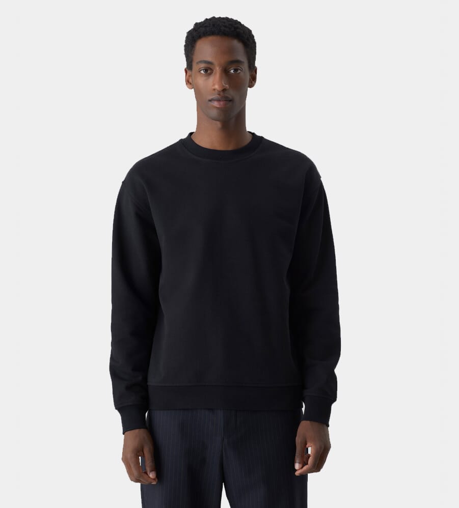 Black Crew Neck Sweater - Benjamin's Menswear