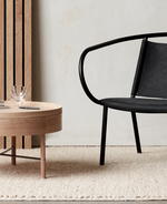 Define your living room with a sleek wooden coffee table