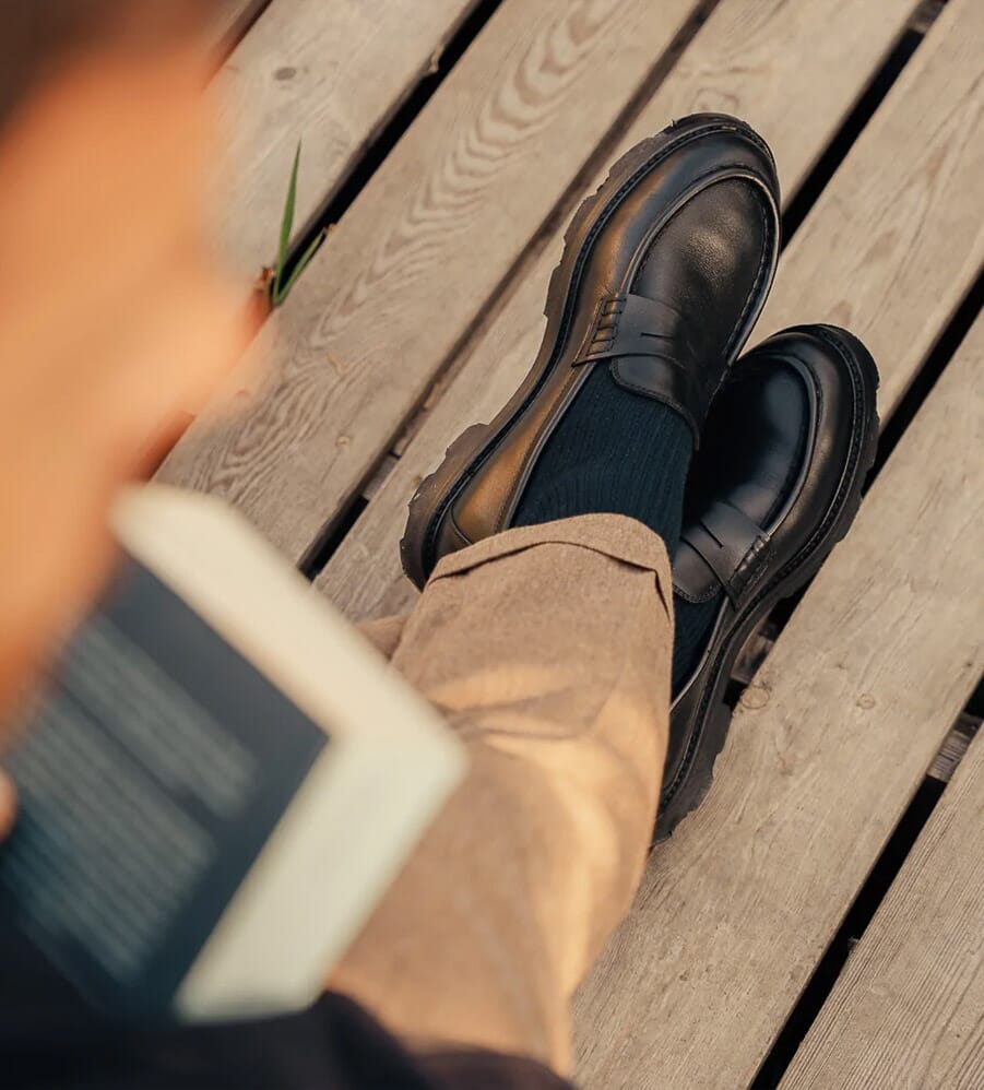 Black Velasca Penny Loafers