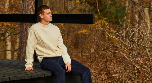 Men's cable knit jumpers for classic cold weather style