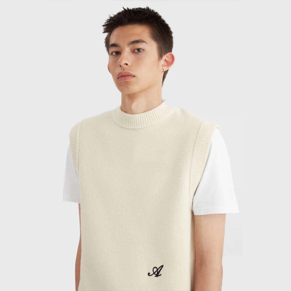 Lacoste Preppy Sweater Vest in White for Men