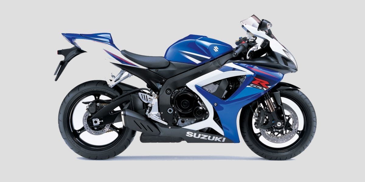 Black and Blue Suzuki Motorbike