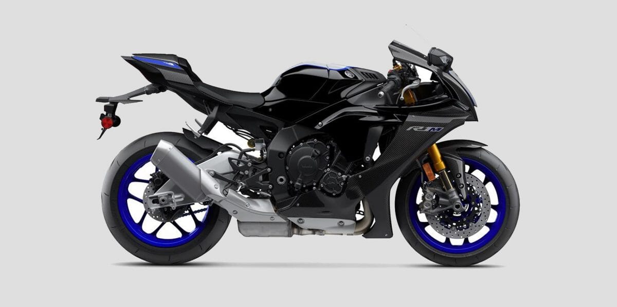 Black and Blue Yamaha Motorbike