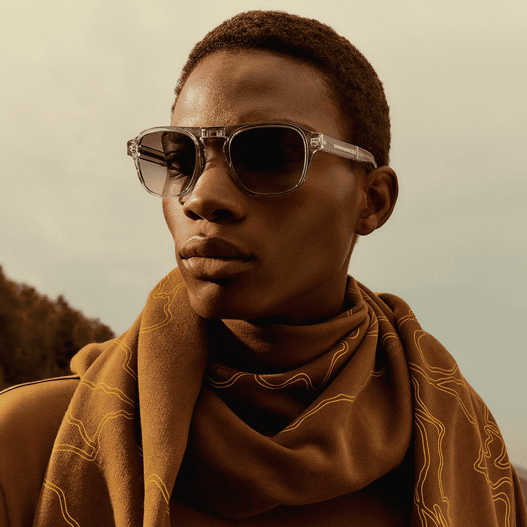 Zegna Brown Scarf and Sunglasses