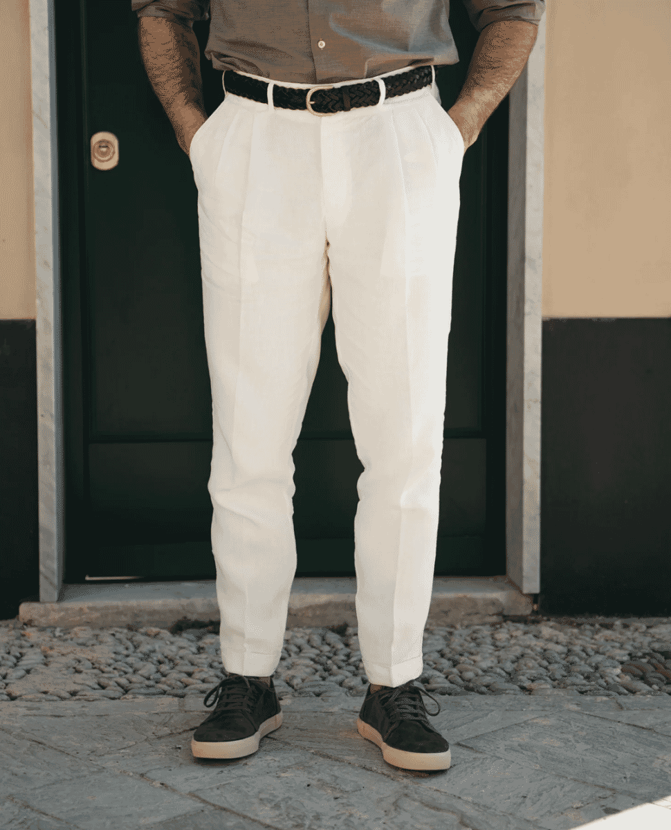 Buy Off- White Trousers & Pants for Men by DENNISLINGO PREMIUM ATTIRE  Online | Ajio.com