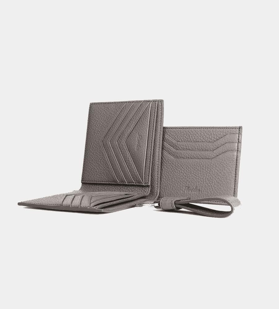 Minimalist Grey Leather Zip Wallet for Men and Women -  UK in