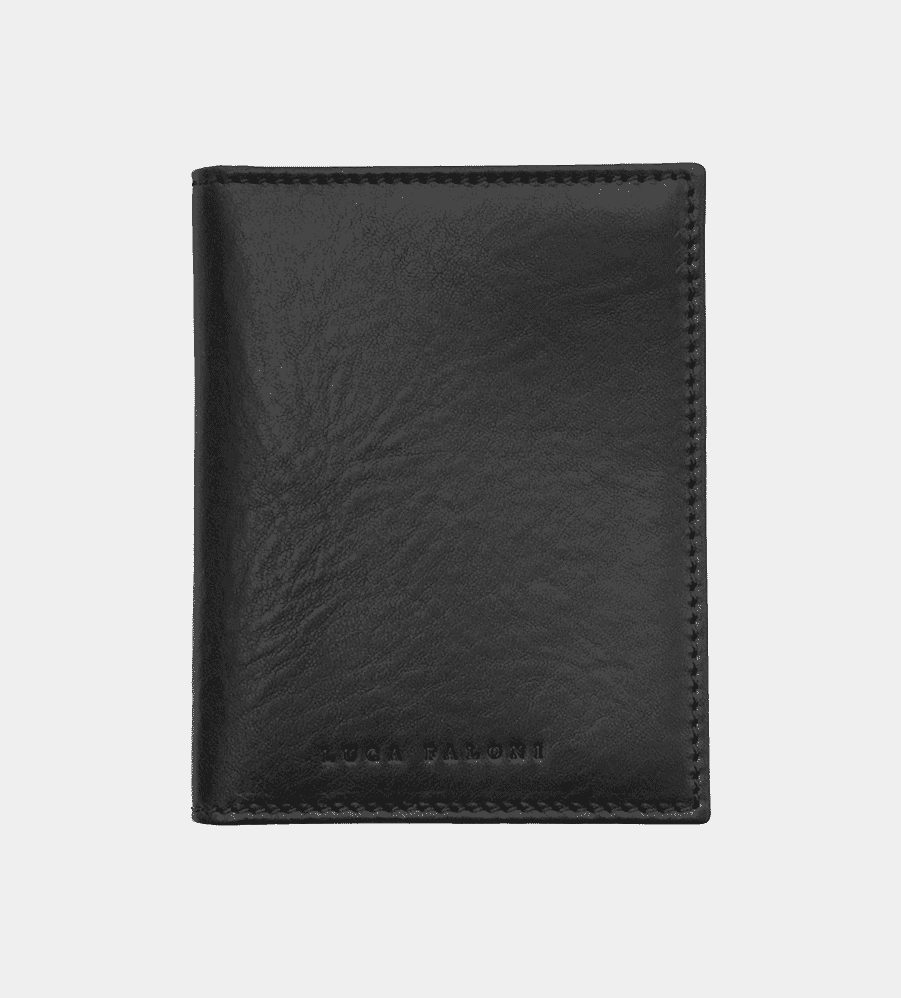 Minimimalist Luca Faloni Black Bifold Cardholder Wallet
