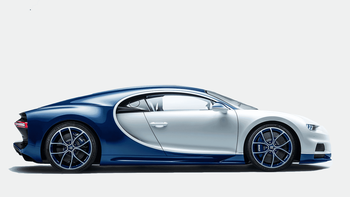 Blue and grey expensive bugatti