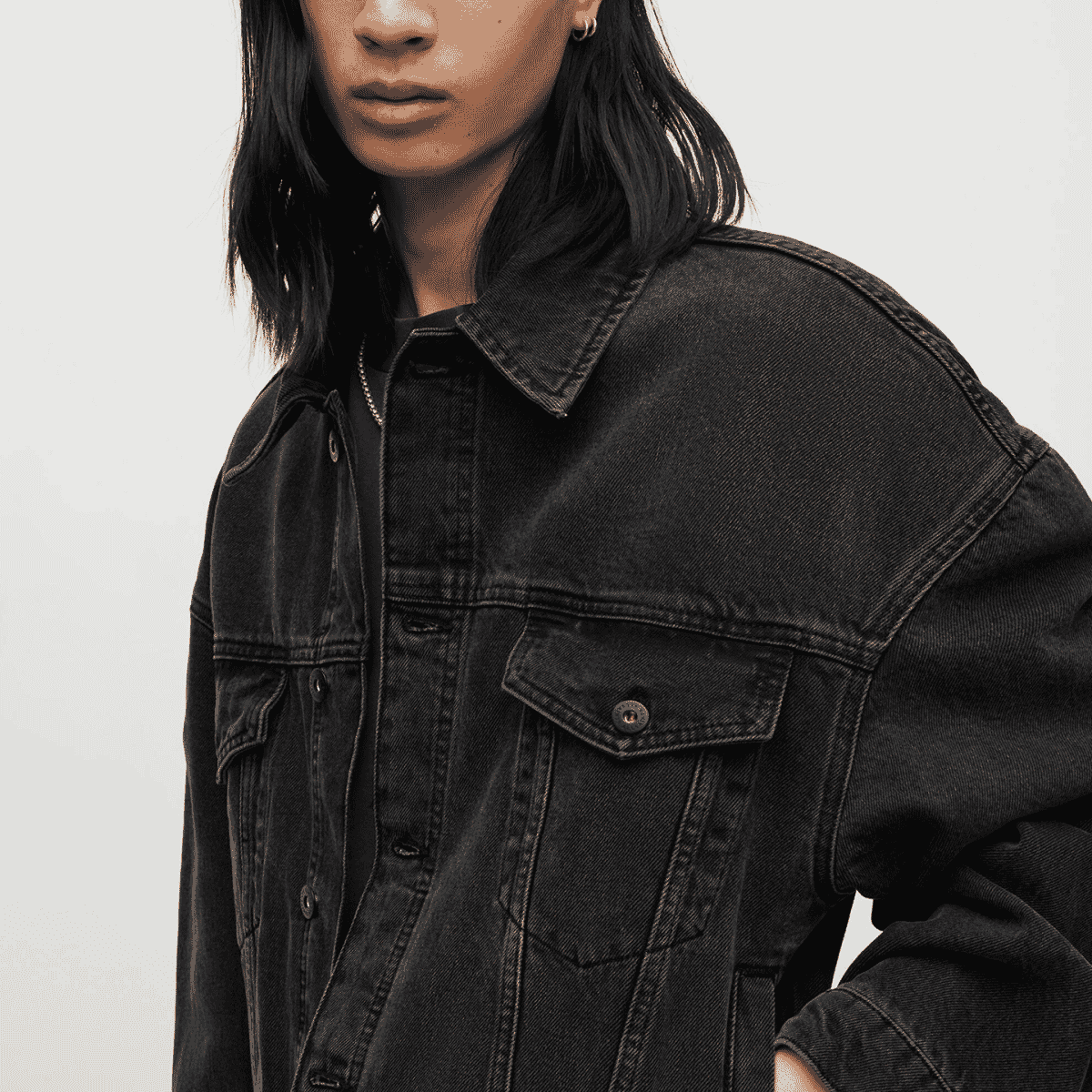 RRL Denim Trucker Jacket Worn in Black Wash