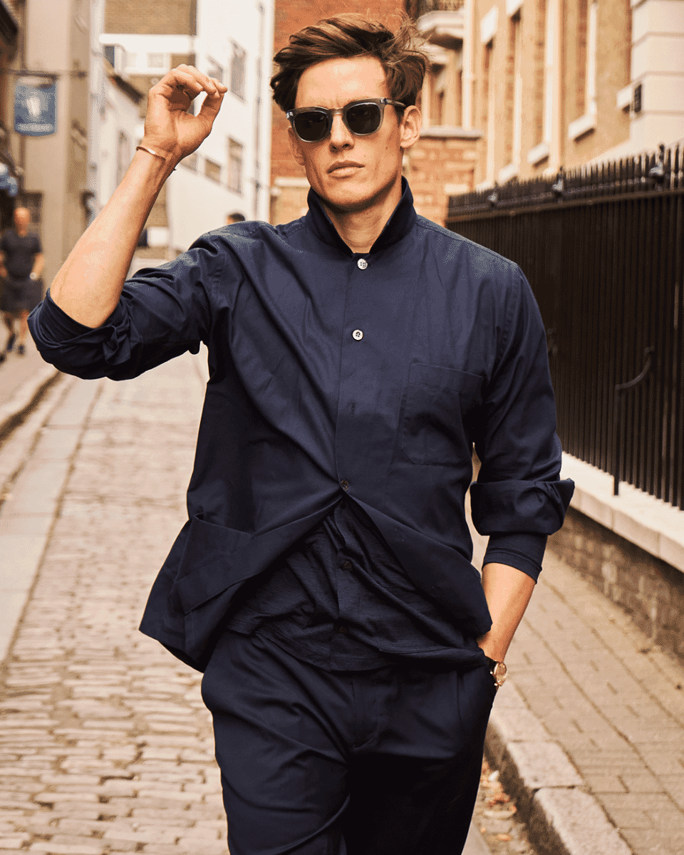 Navy Blue Shirt and Navy Trousers Neem London