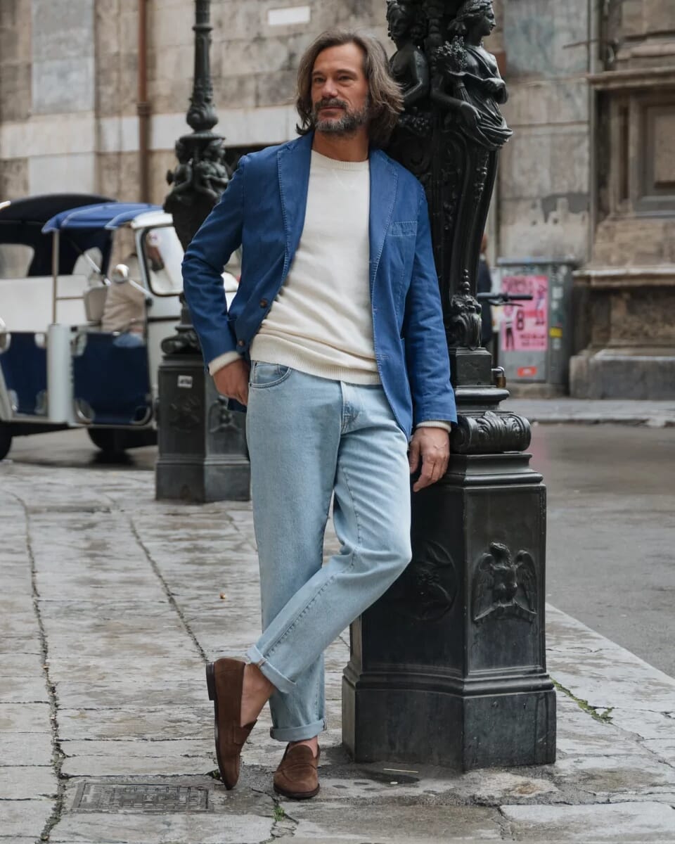 Grey Pants with Blue Blazer | Hockerty