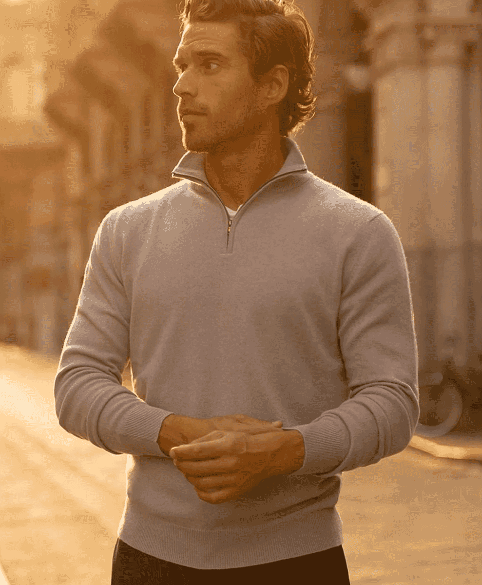 How to style a men s half zip sweater for winter OPUMO Magazine