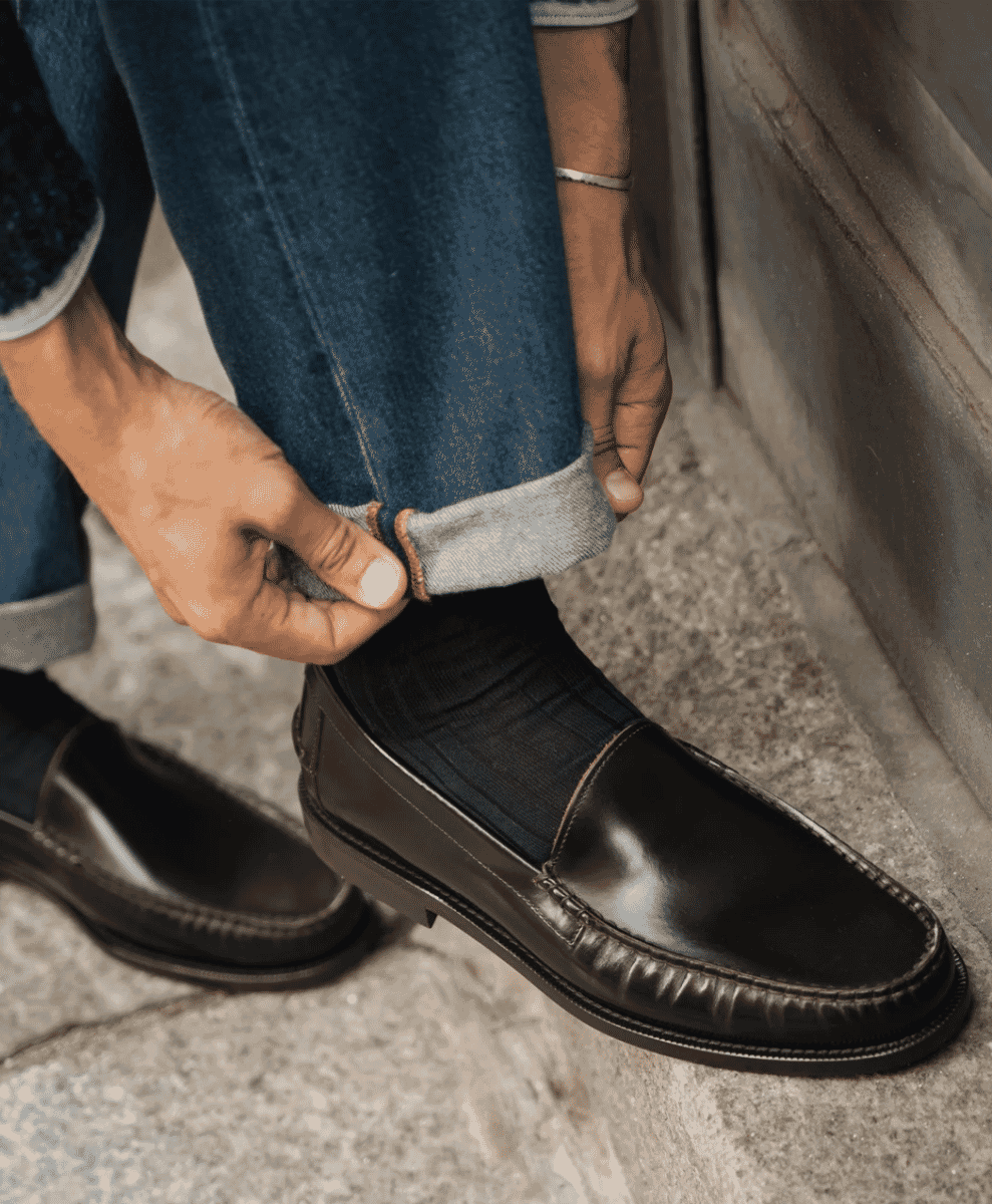Loafer looks  Black pants brown shoes, Mens clothing styles