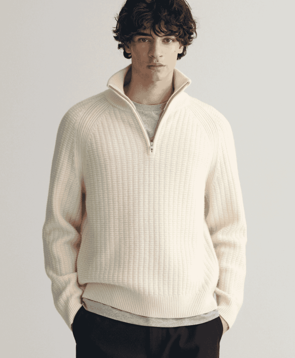How to style a men's half zip sweater for winter, OPUMO Magazine