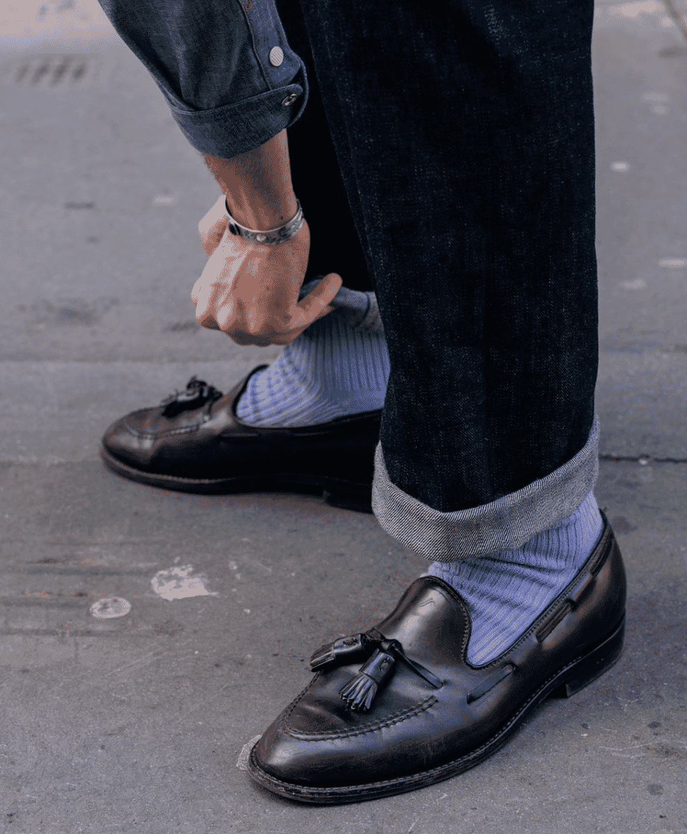 Denim loafers for store men