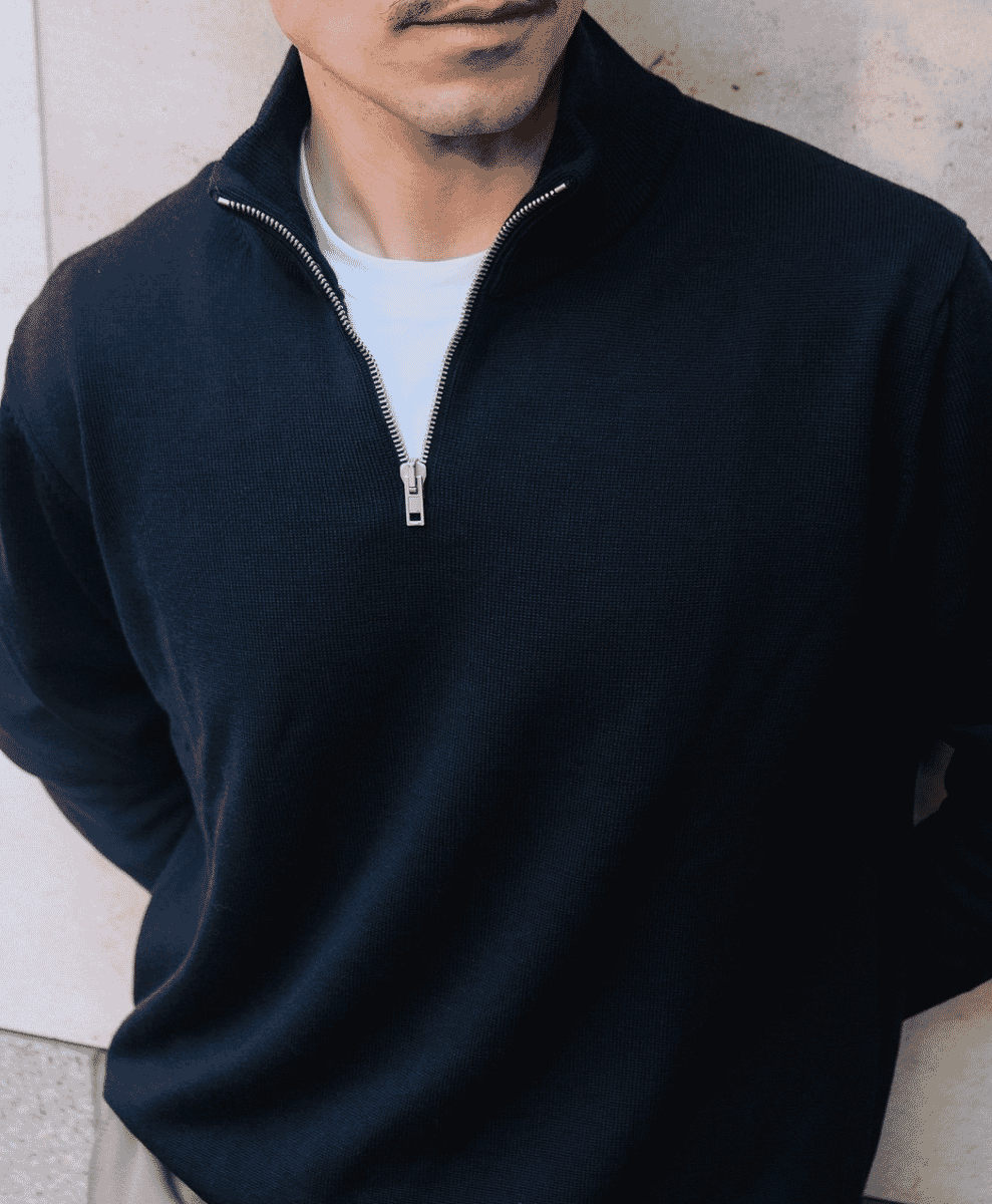 How to style a men's half zip sweater for winter