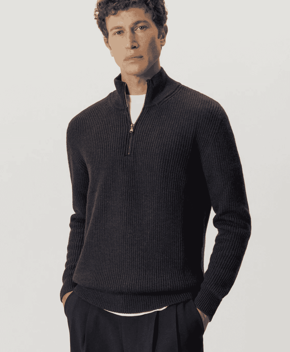 How to style a men's half zip sweater for winter
