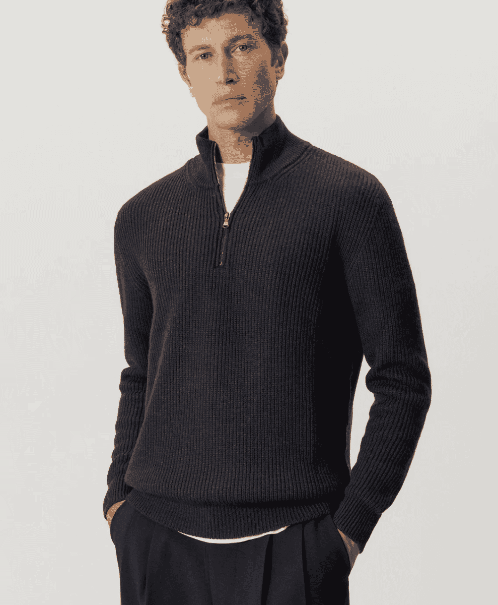 How to style a man's quarter zip sweatshirt during the winter time –  Leaders Menswear