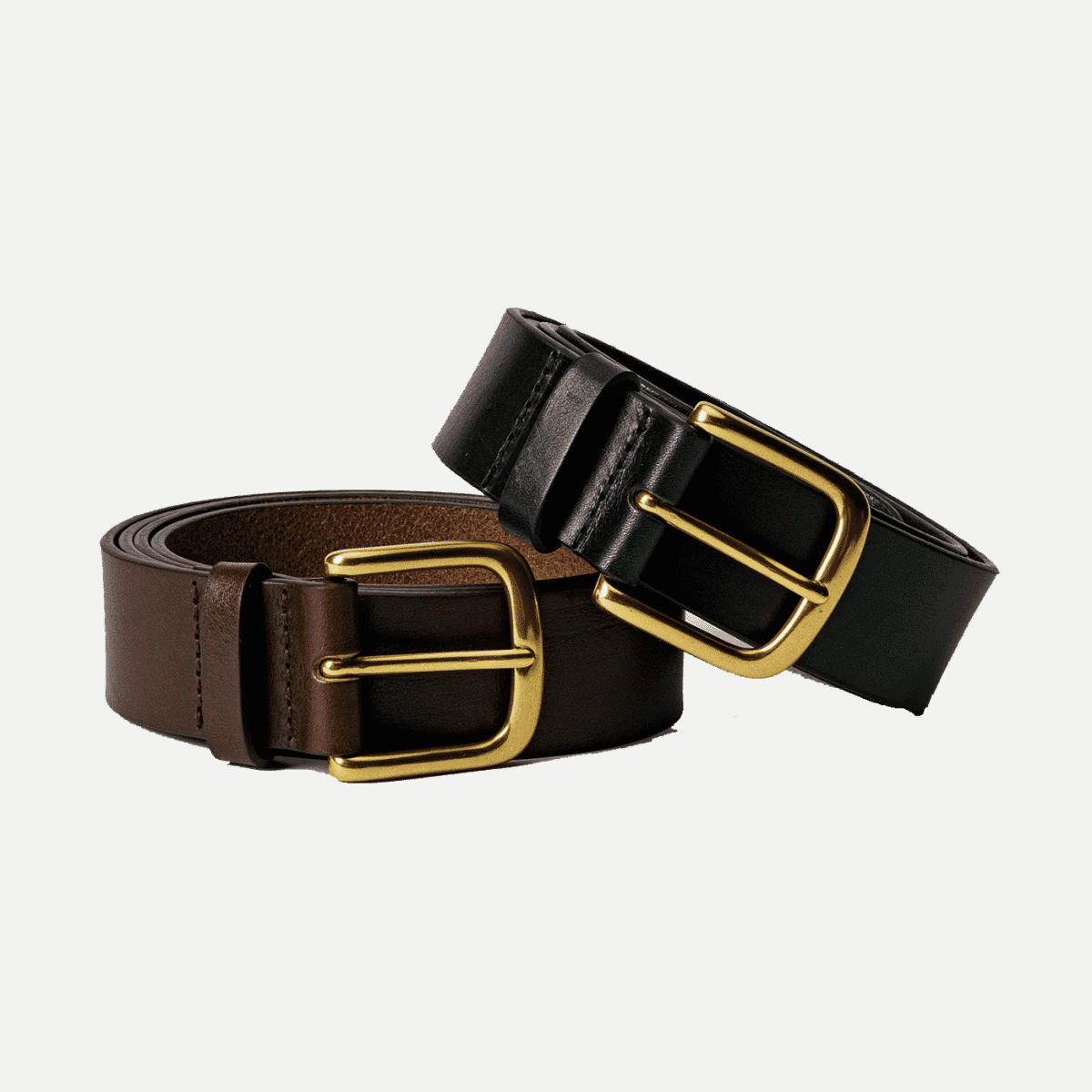 Double Down Leather Belt | Made in USA | Leather Belt for Men | Two Prong Mens Work Belt | Men's Belts Casual