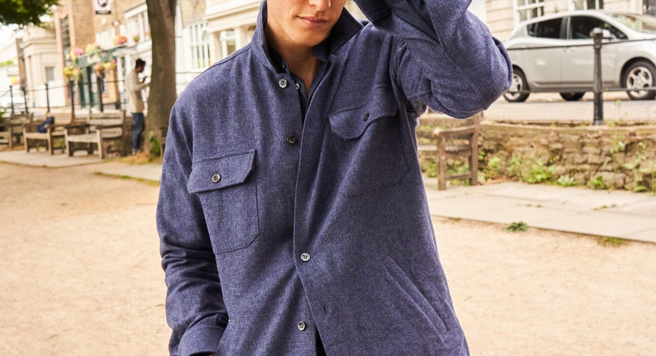 Sustainable wardrobe staples: Neem London's Cross Weave Overshirts