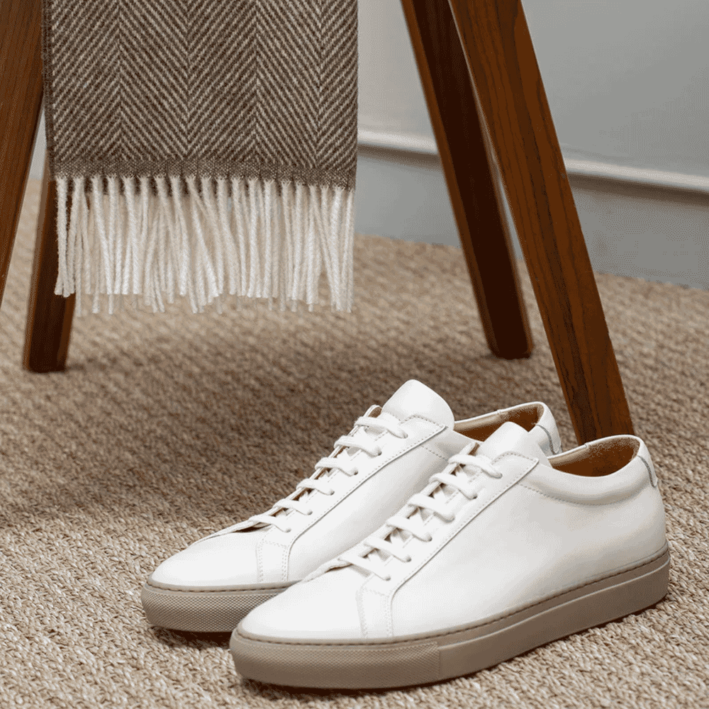 Oliver Sweeney Premium White Leather Designer Cupsole Shoes