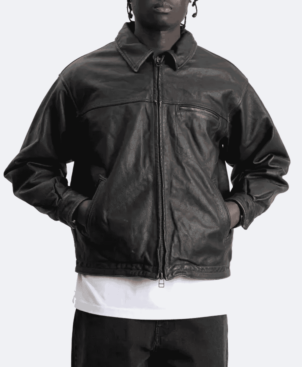 FrizmWORKS Destroyed Cowhide Leather Jacket