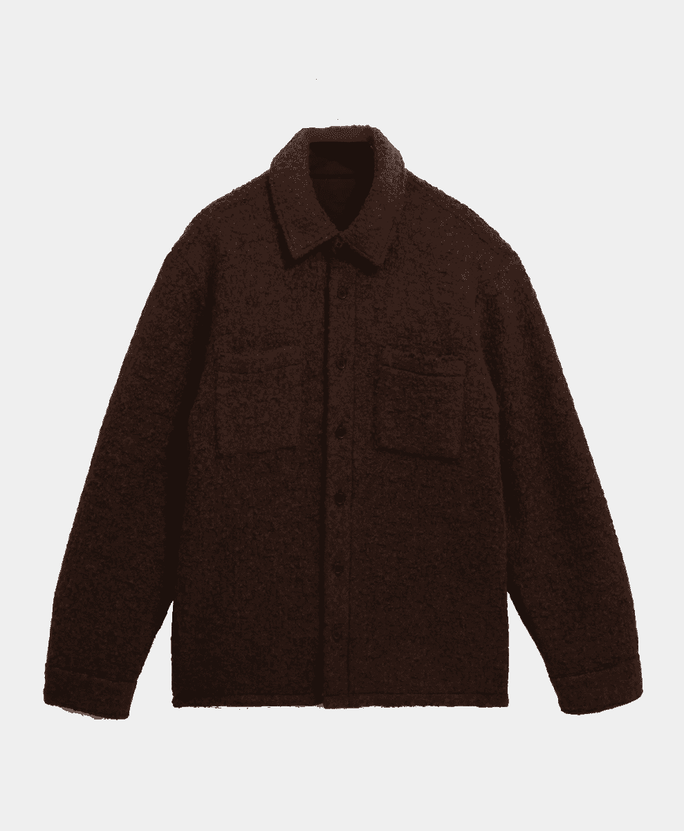 Mount - Brown Reversible Bobble Wool Overshirt