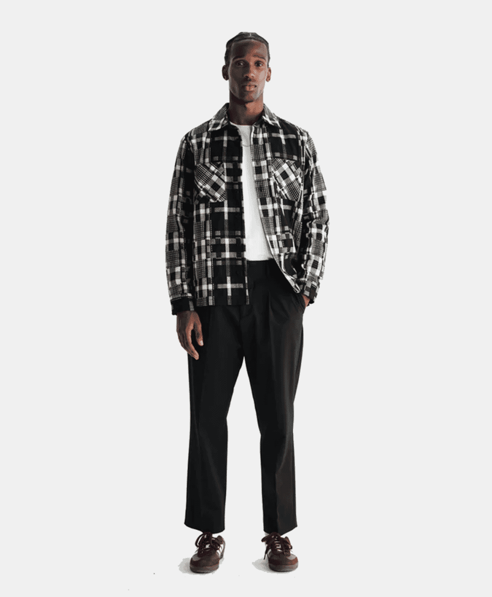 wax london Aubyn - Black Wool Blend Twill Pleated Trousers