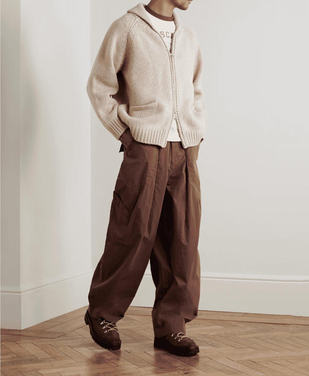 FRIZMWORKS
Shawl-Collar Wool-Blend Zip-Up Cardigan