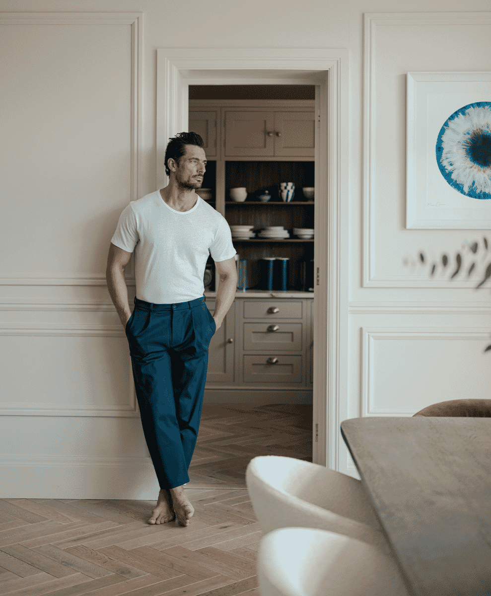  David Gandy Wellwear  navy chinos