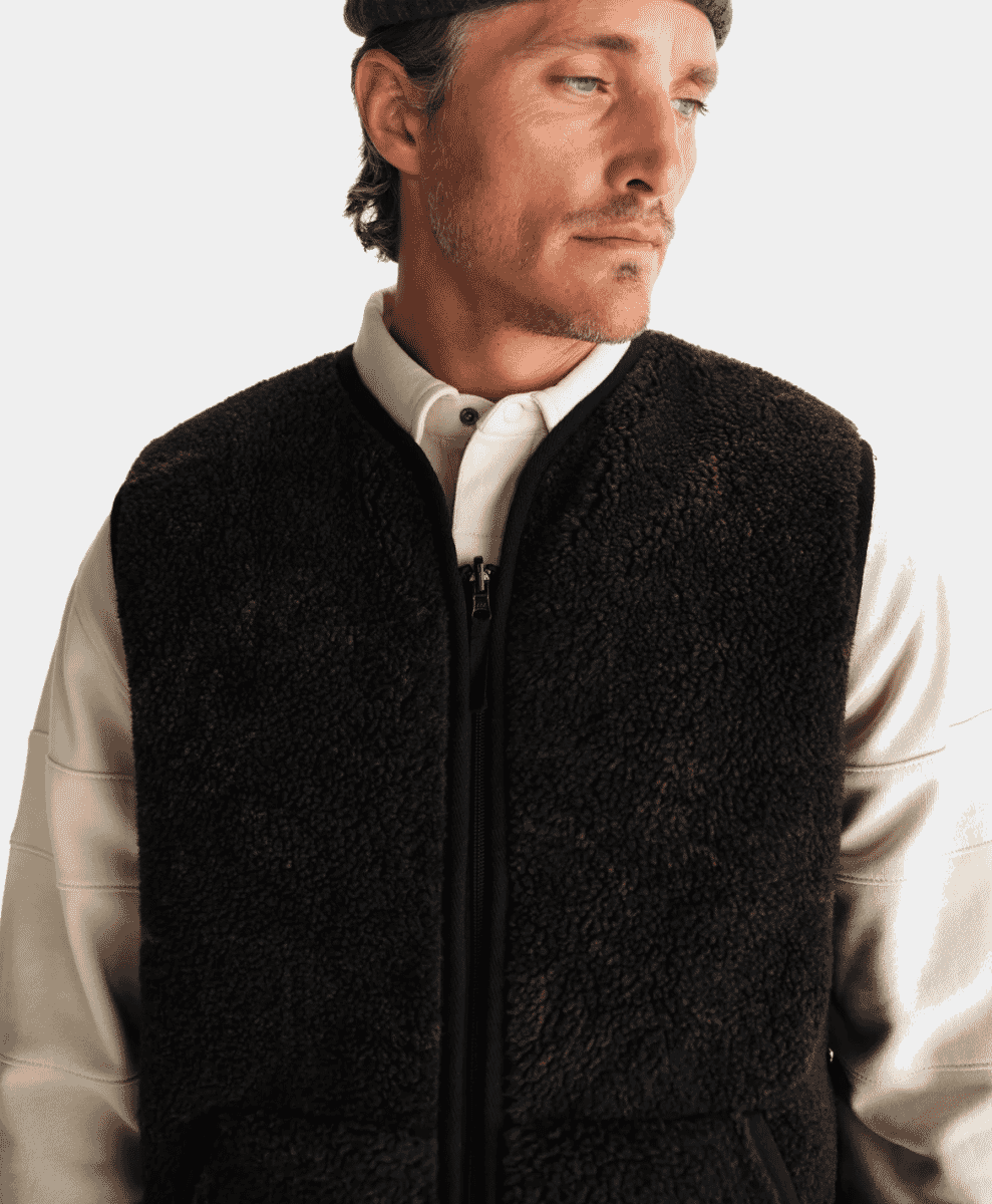 Paragon - Black And Brown Reversible Paisley Borg Gilet