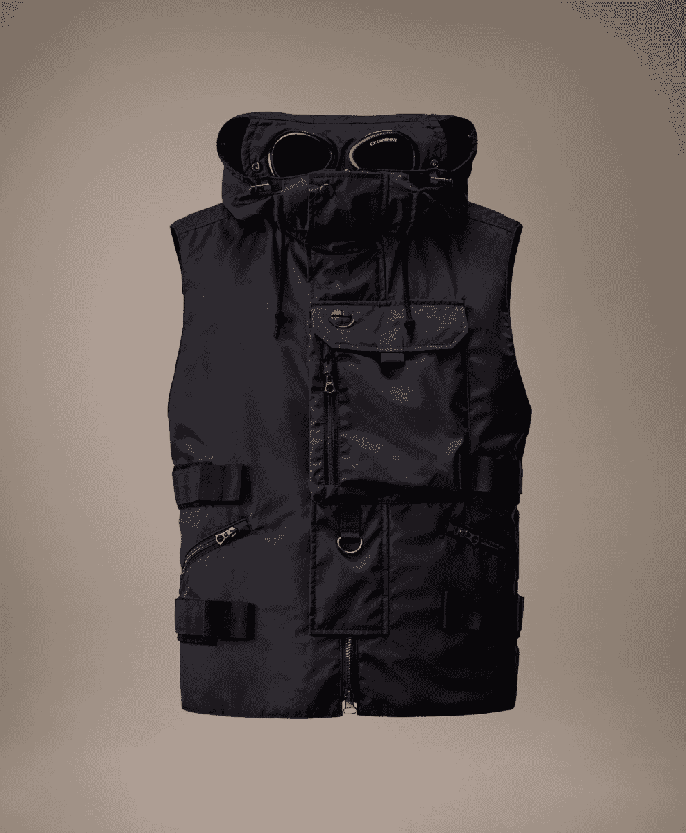 Junya Watanabe MAN x C.P. Company Has Us Praying for Rain ss25 black vest gilet