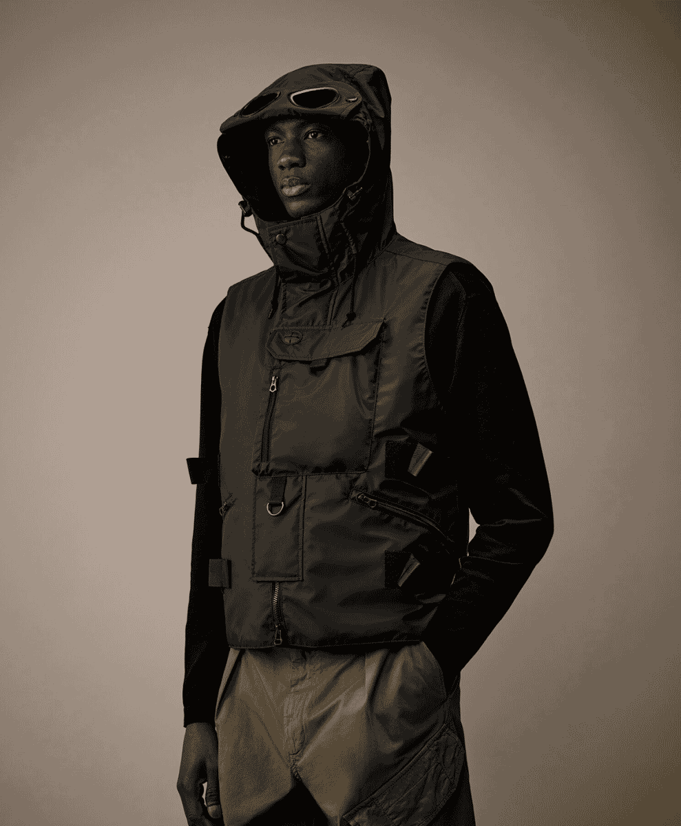 Junya Watanabe MAN x C.P. Company Has Us Praying for Rain ss25 black vest gilet