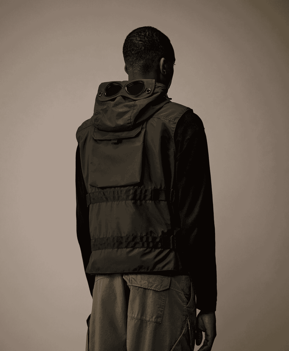 Junya Watanabe MAN x C.P. Company Has Us Praying for Rain ss25 black vest gilet