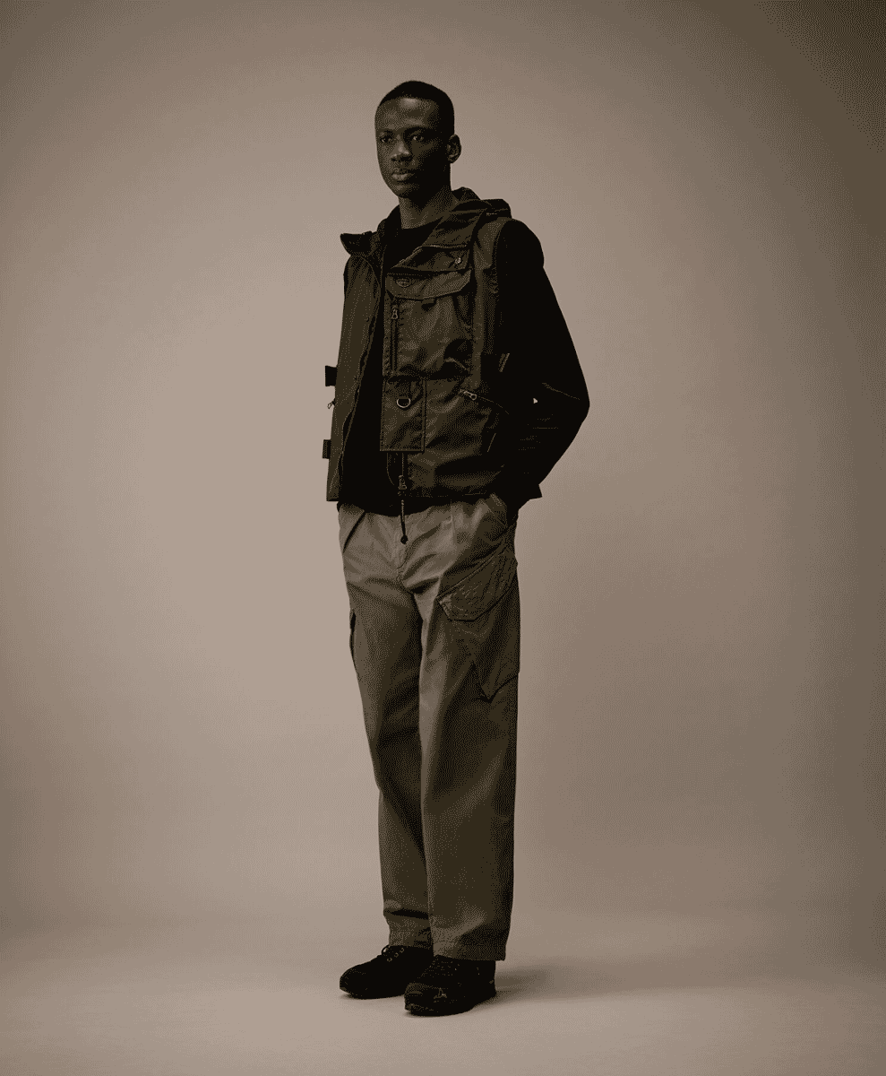 Junya Watanabe MAN x C.P. Company Has Us Praying for Rain ss25 black vest gilet