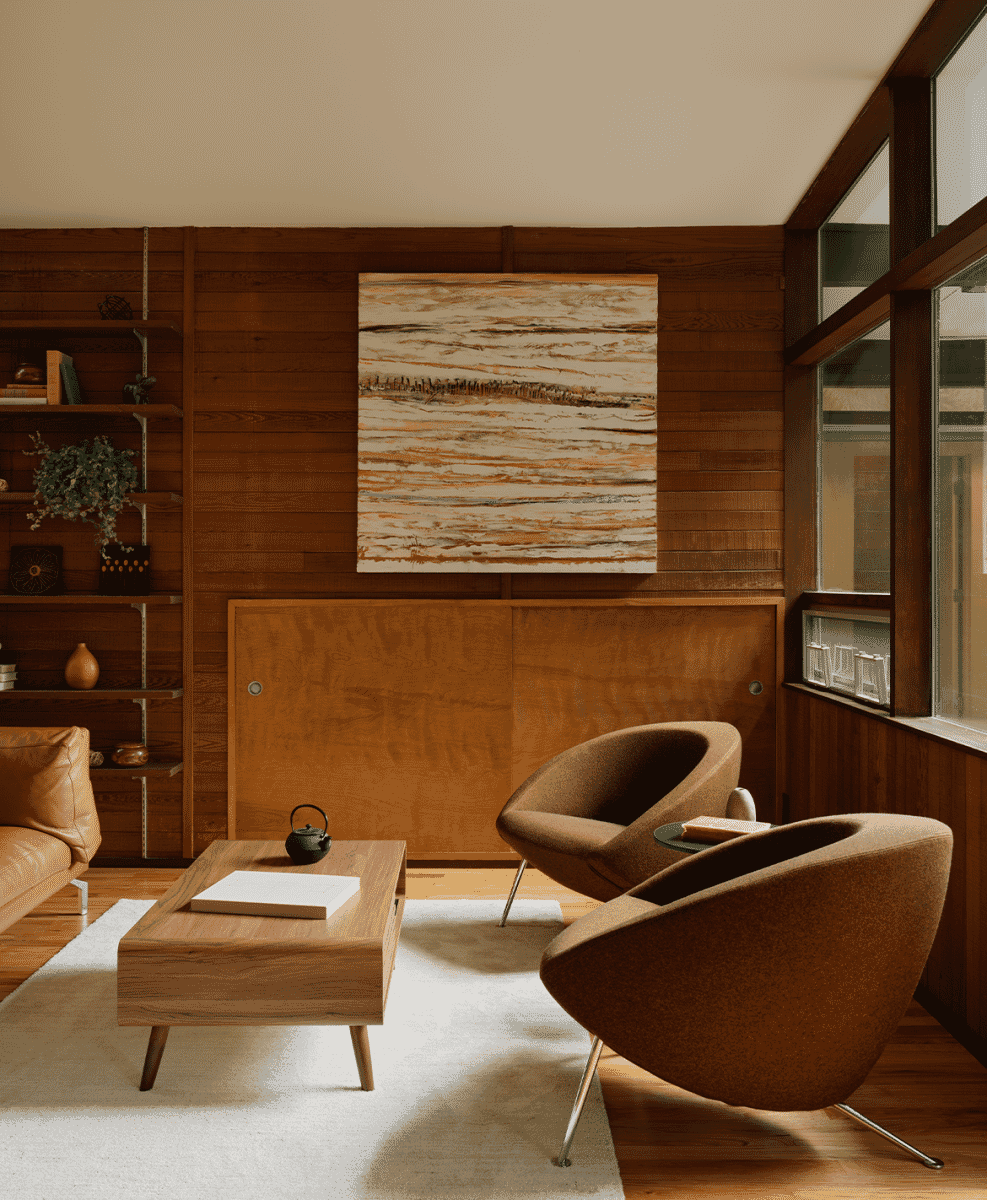Mid-Century Modern Woodland Abode Ueda Design Studio