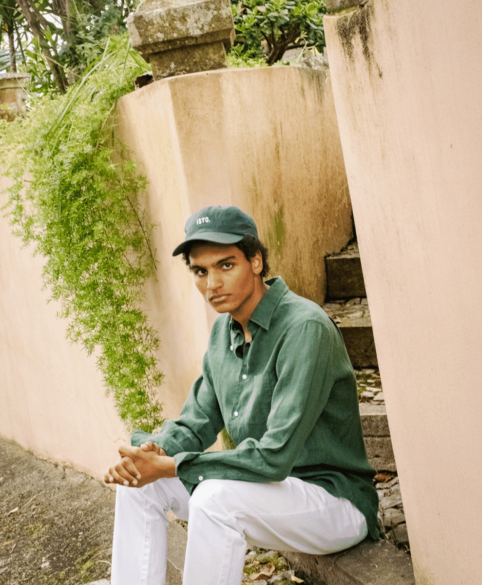 ISTO LINEN SS25 GREEN LONG SLEEVED SHIRT